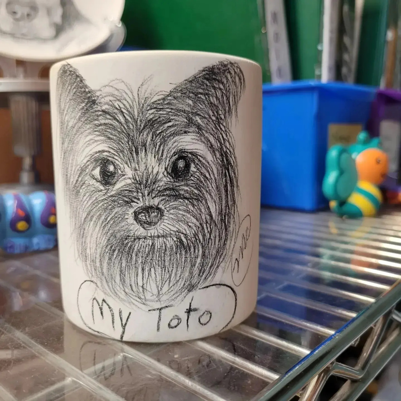 Underglaze pencil Blue